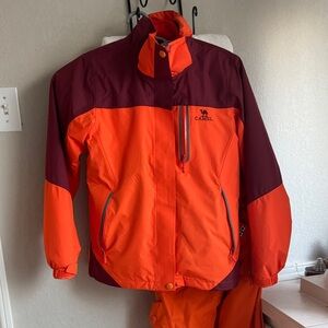 Camel Women's Orange and Maroon Ski Jacket